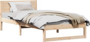 vidaXL Cadru de pat natural 100 x 200 cm Lemn de pin masiv