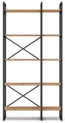 Etajeră negru/natural cu aspect de lemn de stejar 87,5x175 cm Dusan – Marckeric