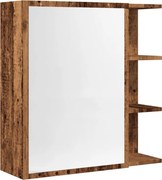 vidaXL Dulap baie cu oglindă lemn vechi 62,5x20,5x64 cm lemn prelucrat