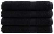 vidaXL Prosoape de saună premium SOLUND 4 buc. negru 80x200 cm 600 gsm