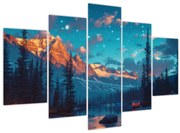 Tablou - Camping în munți (150x105 cm)