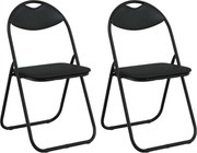vidaXL Scaun pliant 2 pcs Negru 48 x 43,5 x 81 cm Piele artificială