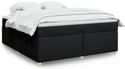 vidaXL Pat box spring cu saltea, negru, 180x200 cm, catifea