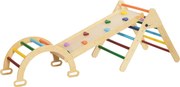 AIYAPLAY Set de Cățărat pentru Copii 5 în 1 cu Triunghi, Arcadă și Rampă, Perfect pentru Copii, 178x64,5x63 cm, Multicolor | Aosom Romania