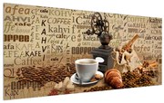 Tablou cu cafea rășniță și croissanți (120x50 cm), în 40 de alte dimensiuni noi