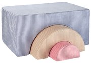 Set de joacă din spumă albastru din catifea reiată 75x49x37 cm Rainbow Montessori – Wigiwama