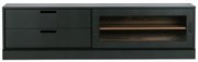 Comodă TV neagră din lemn de pin 180x50 cm James – WOOOD