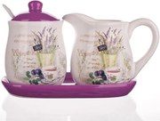 BANQUET Cană din ceramică pentru lapte şi zaharniţă Lavender, BANQUET