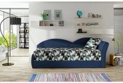 Canapea extensibila, 218 x 80 x 77 cm, Aga L, Eltap (Culoare: Albastru, Model floral)