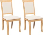 vidaXL Scaune sufragerie cu perne 2 buc cauciuc din lemn masiv natural