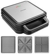 Concept SV3080 - Prăjitor FAMILY 3în1 1200W/230V negru/inox