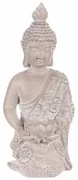 Decorațiune Statuie Buddha îngenuncheat, gri,poliresină , 25 x 24 x 57 cm