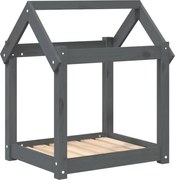 vidaXL Pat pentru câini, gri, 61x50x70 cm, lemn masiv de pin