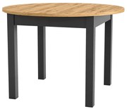 Masă de sufragerie Isiah 02 (Stejar + negru) (pentru 4-8 persoane). 1082831