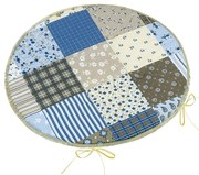 Bellatex Perna Adéla rotundă netedă Patchworkalbastră 40 x 40 cm