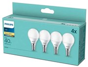 SET 4x bec LED Philips P45 E14/5,5W/230V 2700K