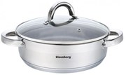 Cratita cu manere si capac Klausberg KB 7173, 26 cm, 4.6 litri, Fund gros, Inox