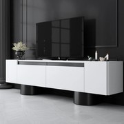 Comoda TV, Hanah Home, Bohem, 180x50x30 cm, Alb/Negru