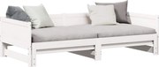 vidaXL Pat de zi extensibil Alb 203,5 x 184 x 56,5 cm