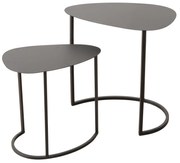 Set de două măsuțe de cafea JERRY, în formă de lacrimă, din metal.