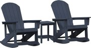 vidaXL Set de lounge pentru grădină 3 pcs Albastru marin HDPE