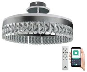 Lustră LED dimabilă aplicată LED/75W/230V 3000-6500K crom + telecomandă