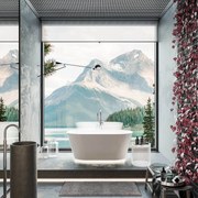 Cada de baie ovala freestanding Spatio Aida, banda LED, compozit, 150 x 75 cm