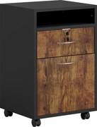 HOMCOM Dulap de Birou cu Raft Deschis, Sertar și Dulăpior, Maro | Aosom Romania