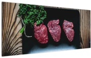 Tablou cu carne pe farfurie (120x50 cm)