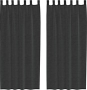 vidaXL Perdele din voile cu tablă 2 buc Negru