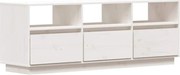 vidaXL Comodă TV, alb, 140x37x50 cm, lemn masiv de pin