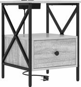 vidaXL Dulap de noapte Gri Sonoma 41,5 x 40,5 x 55 cm Lemn compozit