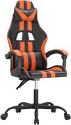 vidaXL Scaun de jocuri, negru și oranj, piele ecologică