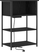 vidaXL Dulap de noapte Stejar Negru 55 x 31 x 76 cm Lemn compozit