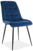 Scaun Chic velvet bleumarin/negru Blu86