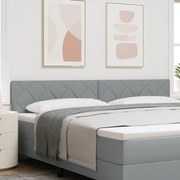 vidaXL Tăblie cap cu lumini cu bandă LED Gri deschis 200 cm țesătură