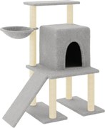 vidaXL Ansamblu pisici, stâlpi din funie sisal, gri deschis, 96,5 cm