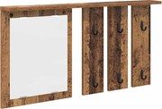 vidaXL Răcător de paltoane montat pe perete Lemn vechi 85 x 10 x 45 cm
