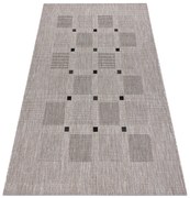 Covor sisal Floorlux 20079 Pătrat argintiu si negru