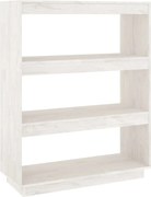 vidaXL Bibliotecă/Separator cameră, alb, 80x35x103 cm, lemn masiv pin