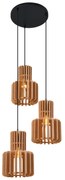 Lampă suspendată retro neagră cu portocaliu, cu 3 lumini - Felt
