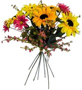 Buchet de floarea-soarelui, gypsophila,dvoutvárka, înălțime 48 cm