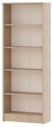 Biblioteca haaus Flint, 4 Polite, Stejar Sonoma, 70 x 32 x 196 cm