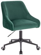 HR920K Scaun Verde din Catifea cu Bază Neagră