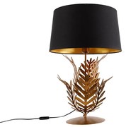 Lampă de masă aurie cu nuanță de bumbac negru 40 cm - Botanica