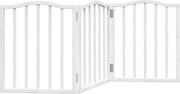vidaXL Poartă pentru câini pliabilă, 3 panouri, alb, 150 cm, lemn plop