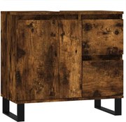 vidaXL Dulap de baie, stejar afumat, 65x33x60 cm, lemn prelucrat