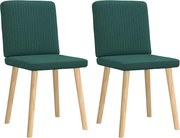 vidaXL Scaune de bucătărie, 2 buc., verde închis, material textil