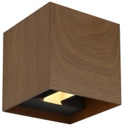 Aplica LED cu spot pentru iluminat exterior design modern IP54 Veronika maro inchis 10x10cm
