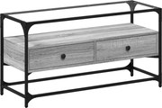vidaXL Dulap TV blat sticlă, gri sonoma, 98x35x51 cm lemn prelucrat